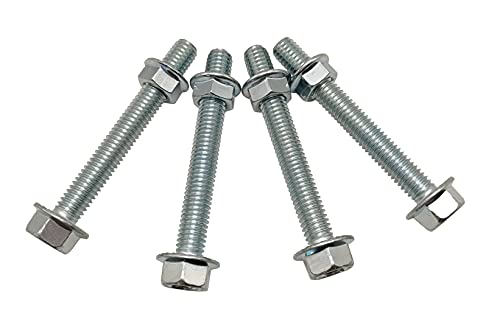 Image of 3 /8 Flanged Hex Head Bolts, 3 /8 Flanged Nuts, Flanged Hex Head Screws, Grade 5, Fully Threaded, 4 Pack (3 /8 inch-16 x 2-1 /4 inch)