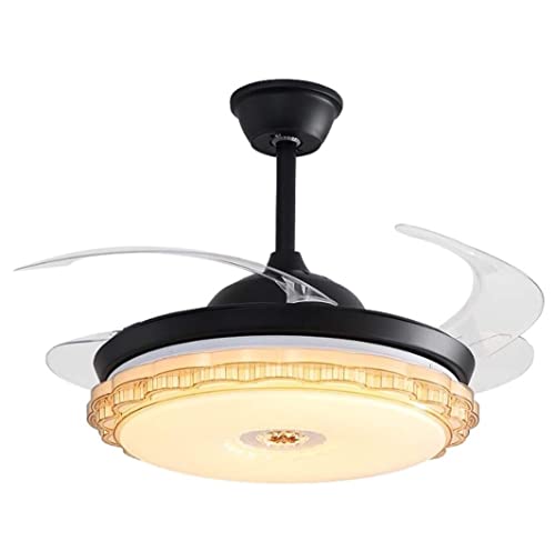 FENGJISUN Ventilador De Techo Cocina Luz De Ventilador LED Control Remoto Techo con Cambio Tres Colores Hojas Retráctiles Araña Decoración Exteriores Interiores