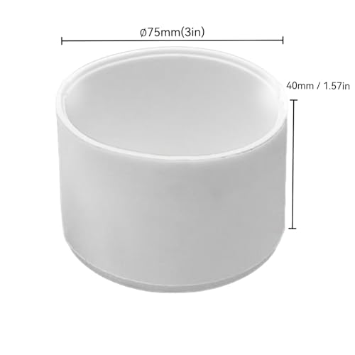 Image of 4Pcs Rubber End Caps ID 75mm (3 inch) White Flexible Protective Caps Soft Elastic Dustproof Cover for Rod Tube Screw Bolt