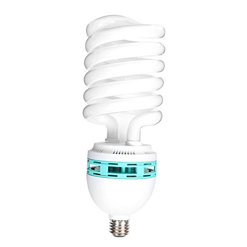 Runshuangyu Energy Saving Compact Fluorescent Spiral Bulb, 2 x 125W 220V 5400K CFL Daylight E27 Socket Light Lamp for Photography Photo Video Studio Lighting