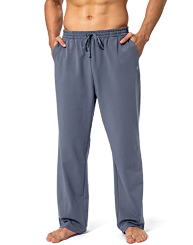 Image of Pudolla Men's Cotton Yoga Sweatpants Athletic Lounge Pants Open Bottom Casual Jersey Pants for Men with Pockets