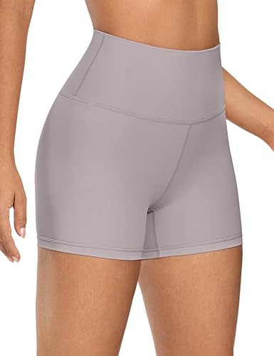 CRZ YOGA Naked Feeling Biker Shorts 4'' - High Waist Yoga Workout Running Gym Spandex Womens Lunar Rock Medium