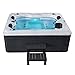 Produktbild Luxus Outdoor Whirlpool Berlin (Weiß)  210x160 cm  mit 31 Massagedüsen, Heizung, Ozon, LED  Hot Tub für 23 Personen  Winterfest  Garten & Terrasse mit Einstiegstreppe