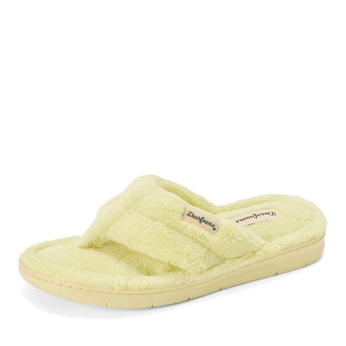 Image of Dearfoams Women's Melanie Colorblocked Microfiber Terry Thong Slipper