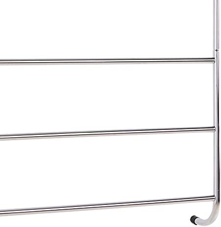 wilko 5 Tier Over The Door Towel Rail, Chrome-plated Towel Rail, Easy to Use, No Drilling and Screws