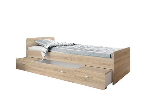 ✅ DESIGN MODERNO E FUNZIONALE: Letto singolo, robusto, pratico e dal design intramontabile: questo letto singolo funzionale si adatta perfettamente a qualsiasi camera degli ospiti o dei ragazzi. L'aspetto sobrio e la forma semplice e lineare si armonizzano perfettamente con un'ampia varietà di stili abitativi.