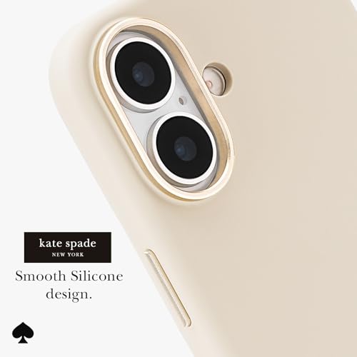 Image of kate spade new york iPhone 17 Case - Icon Perfect Beige | Compatible with MagSafe - Lightweight Designer Case for iPhone 17 with Anti-Scratch Coating and Smooth Silicone Design