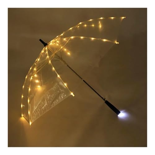 EUYIMOMO Led Umbrella 4Colour Led Umbrella, Clear Umbrellas with Flashlight Torch, for Wedding Photography Party Birthday Christmas Gifts(Style C)