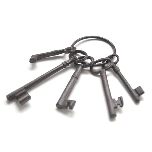 BDHRKTE Cast Iron Skeleton Keys Pirate Decoration Set of 5