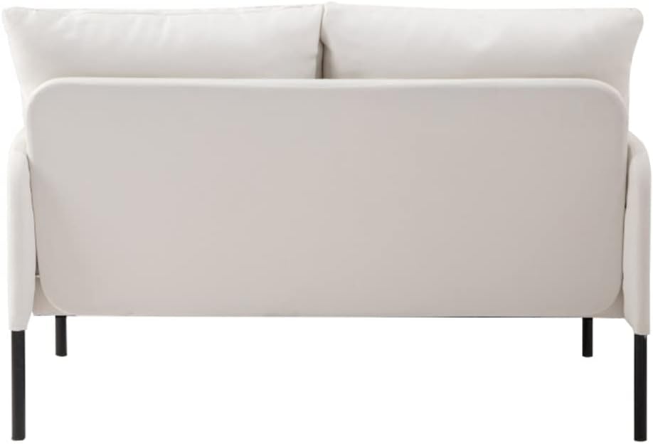 Fabric Loveseat Sofa, Linen Sofa Couch with Metal Legs, Soft 2 Seater Sofa for Living Room, Bedroom, Reading Room