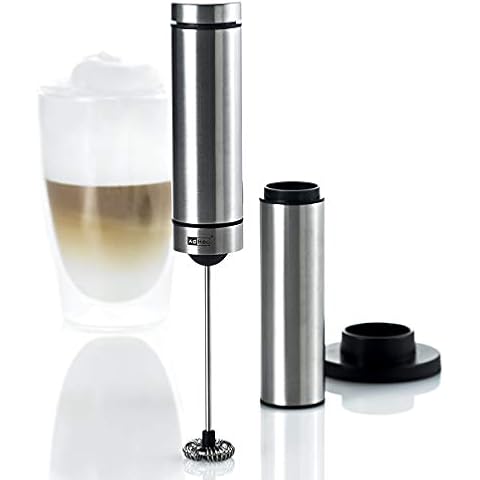 AdHoc Rapido Automatic Milk and Sauce Frother, Stainless Steel and Black Cover