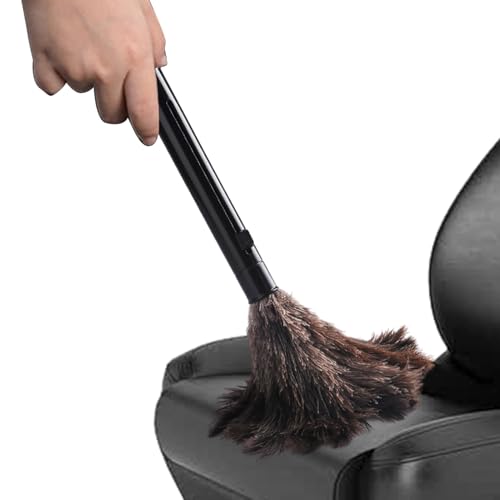 Plumero de plumero extensible, plumero telescópico, polvo de plumas para la limpieza, polvo de Ostrich Duster, eliminador de polvo portátil de alta densidad | limpieza de polvo para coche Duster