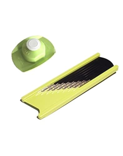 JOSKO Produkte 2 tlg SET Wellenschneider Wellenhobel Kartoffelschneider mit Edelstahlklinge + Fingerschutz Obst & Gemüse in Wellen oder Gittermuster schneiden, Limette, 510