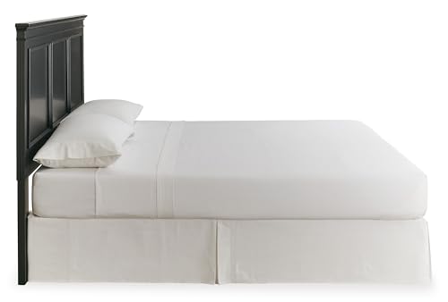 Image of Signature Design by Ashley Lanolee King /Cal King Headboard, Black | Solid hardwood and birch veneer, Bed frame mount, Modern farmhouse style, Master bedroom use, Black painted finish
