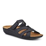 Pavers Lightweight Touch Fasten Mules - Black Size 6