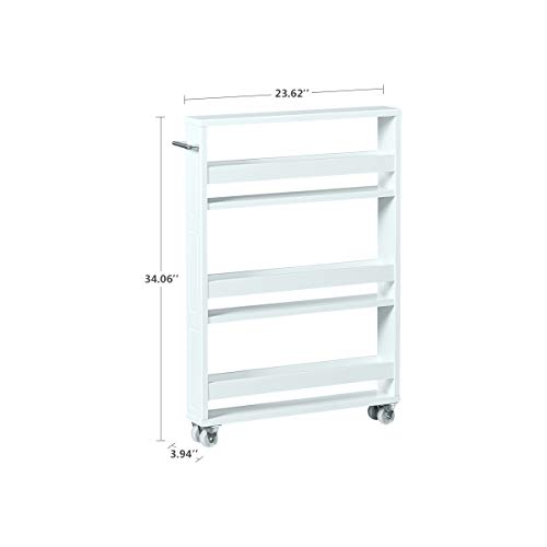 MUSEHOMEINC-Compact-Space-Kitchen-Pantry4-Tier-Kitchen-Removable-Storage-Cart-Slim-Slide-Out-Rolling-Pantry-Shelf-for-Narrow-SpacesWhite MUSEHOMEINC Compact Space Kitchen Pantry4 Tier Kitchen Removable Storage Cart Slim Slide Out Rolling Pantry Shelf for Narrow SpacesWhite