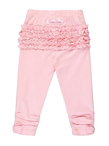 Image of RuffleButts Baby Girls Fall Fall - Stretchy Ruched Toddler Ruffle Leggings