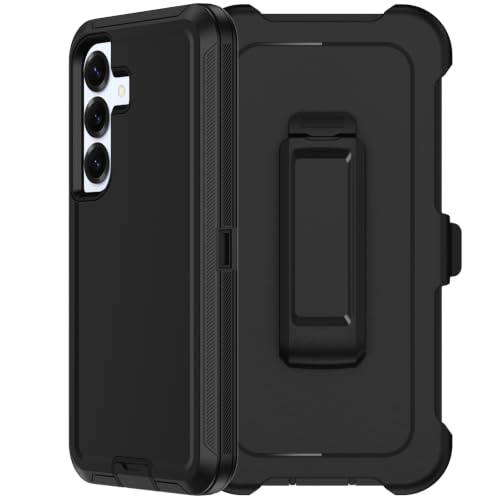 RubCase for Samsung Galaxy S25 Case with Belt Clip Holster Black