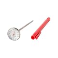 Taylor Instant Read Analog Meat Food Grill BBQ Cooking Kitchen Thermometer with Red Pocket Sleeve Clip, 1 Inch Dial