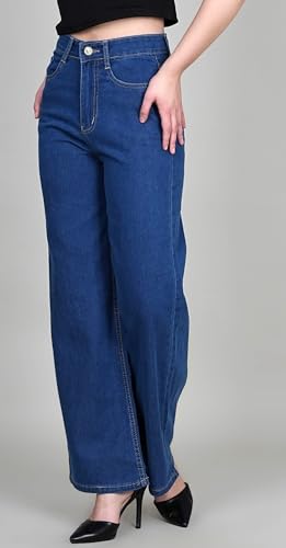 Image of ADBUCKS Wide Leg Jeans for Women | Jeans Pant for Women | High Rise Jean I