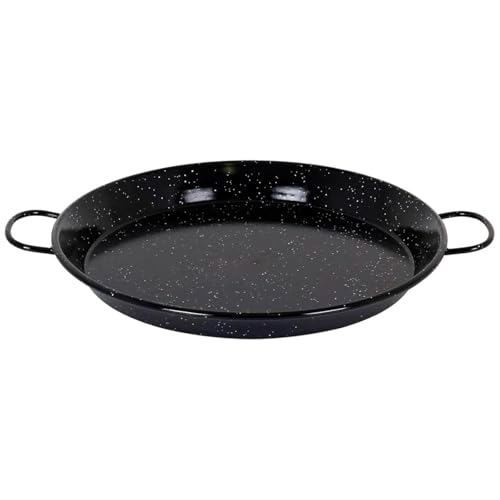 AC - Paellera Valenciana esmaltada - Fabricado en España - Apta para Gas, vitrocerámica, Cocina eléctrica y lavavajillas (Negro, Ø 40 cm)