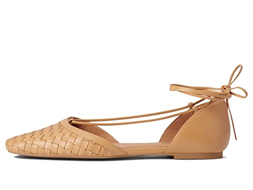 Madewell The Celina Lace-Up Flat in Woven Leather4