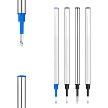 DunBong Rollerball Pen Refills, Roller Ball Fine Point 0.5mm, Red Ink Refill Pack of 5 - Replaceable Ballpoint Pen Refills Medium Point Blue