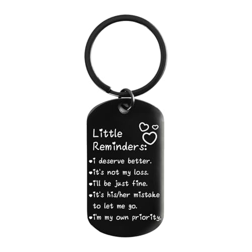 Little Reminders Keychain You Are Enough Inspirational Gift for Women & Men, Uplifting Affirmation Keyring for Mental Health (Little Reminders Keychain – I Deserve Better)
