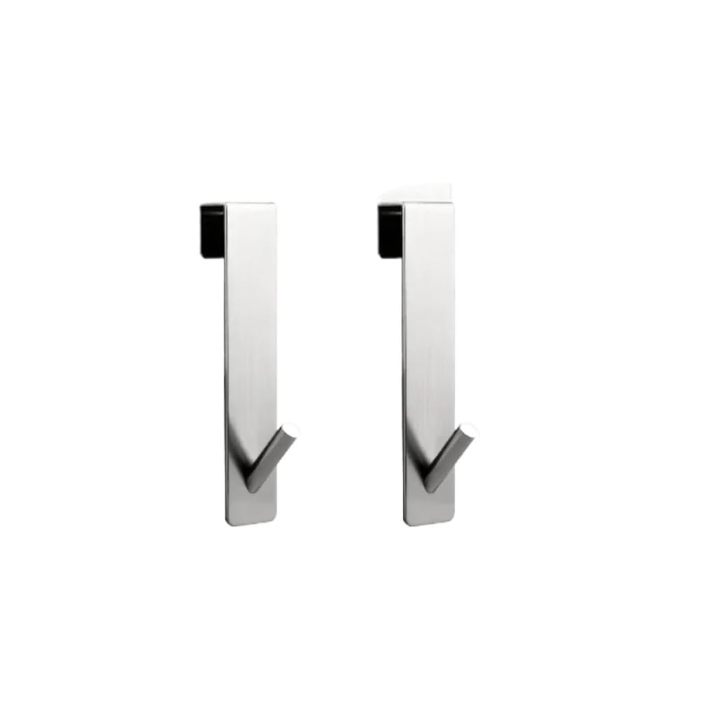 Hgniang 2PCS Stainless Steel Over Glass Door Shower Back Towel Rack S-Shape Bathroom Bathrobe Hanger Holder Hooks