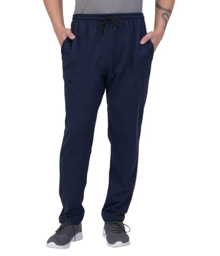 Image of RUGAN Men's Cotton Track Pants Regular Fit | Sports Gym Joggers Lower with Dual Zipper Pockets
