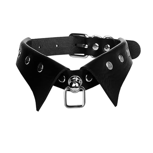 Hollow Square Frame Pendant Collar for Men Women,Adjustable PU Choker Necklace with Buckle for Cosplay2