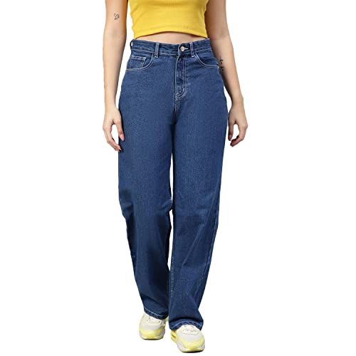 Image of KOTTY Women's High Rise Cotton Lycra Blend Ankle Length Relaxed Fit Jeans