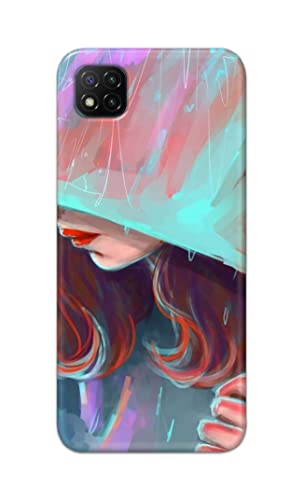 Image of PRINTFIDAA Pretty Woman Under The Umbrella Painting Printed Designer Hard Case for Poco C3 Back Cover -(e) RPM1007