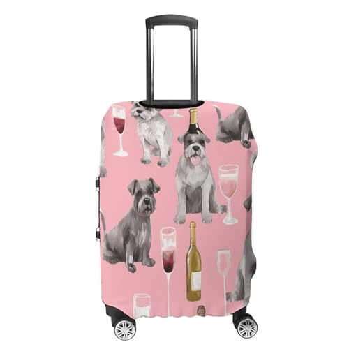Schnauzer Elastic Luggage Cover Suitcase Protector for 19-32 Inch Suitcases | Universal Stretchable Travel Bag Cover | Anti-Scratch, Washable with Zipper Closure S4