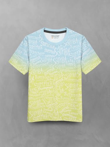 Image of HELLCAT Trendy Front & Back Graphic Printed Cotton Blend Half Sleeve Premium Round Neck Tshirt for Boys - Pack of 2