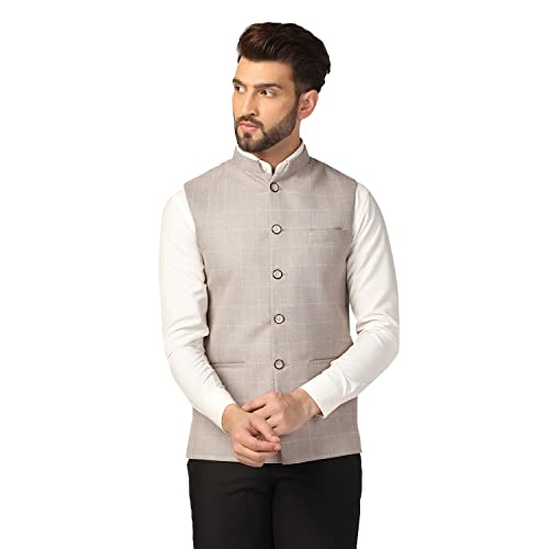Image of TAHVO Men's Cotton Blend Nehru Jacket