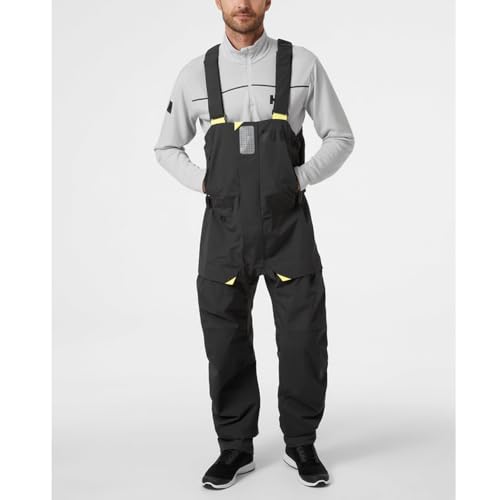 Helly-Hansen Skagen Offshore Sailing Bib Overalls for Men - Wind/Waterproof and Breathable, with Reinforced Seat and Knees, 980 Ebony - M