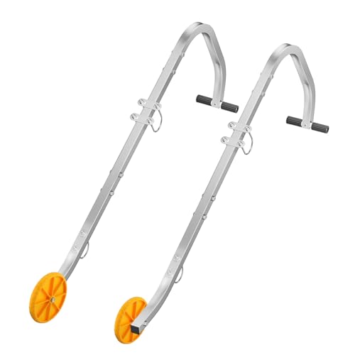 Roof Ladder Hook Kit Ladder Accessory - Universal Roof Hook for Extension Ladders with Wheel and Rubber Grips Lightweight Ladder Stabilizer Hook for Easy Access to Roofs