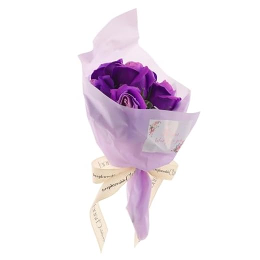 Zerodeko 1 Pieza De Jabón Rosa para Novia Ramo De Flores Rosas Preservadas Rosa Real Regalo del Día De San Valentín Ramo De Jabón