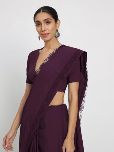 Image of Thevasa Women's Everyday Divine Depth V Neck Half Sleeves Blouse