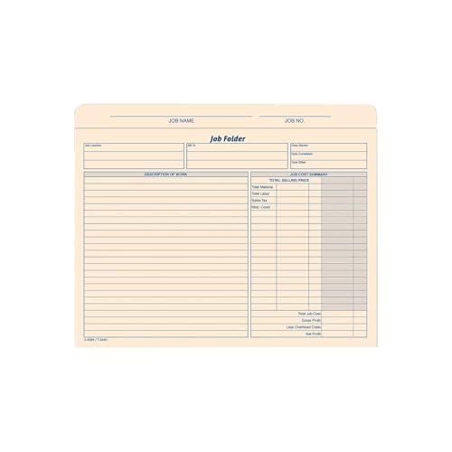 TOPS Job Folder File Jackets, 11.75 x 9.5 Inches, Manila, 20-Pack (3440)