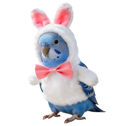 Bunny Design Windproof Pet Cosplay Suit, Effortless to Use Parrot Clothes | Adjustable Bird Suit,for African Greys Parakeet Conu