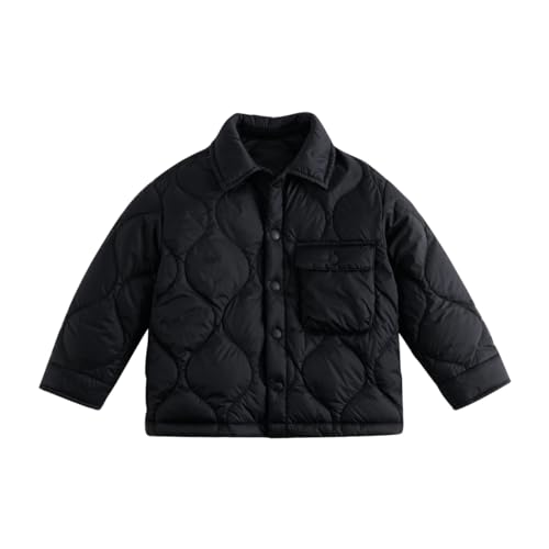 marc & janie Boys Snap Button Lapel Down Jacket Long Sleeve Solid Outerwear Ultralight Soft Shirt Tops 231511