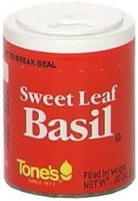 Tones Sweet Basil Leaf - 0.2 oz. jar, 144 per case