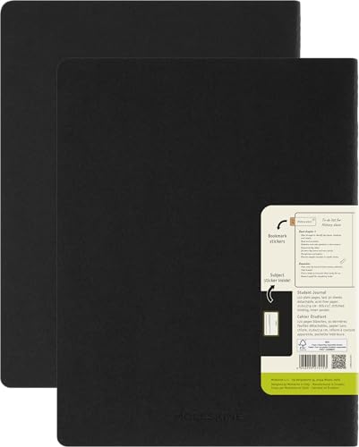 Moleskine Student Cahier Journal, Set of 2 Notebooks for Notes With Detachable Blank Pages Cardboard Cover and Stickers - Image 2