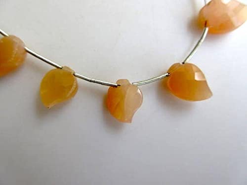 Pierre de lune orange véritable en fil de 7 pouces pour éviter les fausses pierres