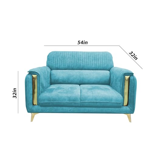 Image of Casaliving Gelio 2 Seater Sofa Set for Living Room (Turquise Colour) Premium Fabric Sofa