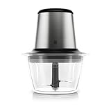 WMF Kult X elektrischer Zerkleinerer – Mini Zerkleinerer und Blitzhacker mit Glasbehälter und Edelstahlmesser, Multizerkleinerer für Gemüse, Kräuter und Nüsse, spülmaschinenfest, kompakt und langlebig
