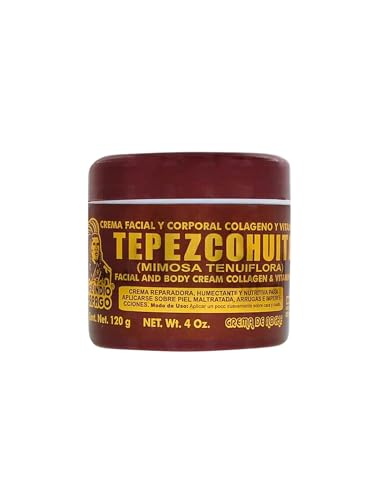 Del Indio Papago Tepezcohuite Night Cream - Tepezcohuite Cream from Mexico - Reduces Wrinkles Renews Skin Grease Free - JUMBO SIZE 4 Oz