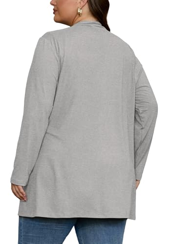 Image of OLRIK Plus Size Cardigan for Women 2026 Lightweight Open Front with Pockets